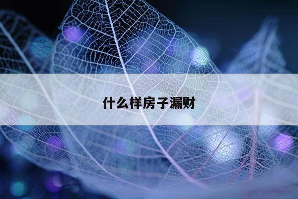 什么样房子漏财