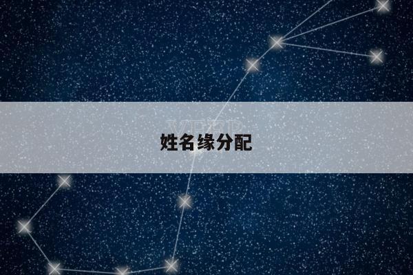 姓名缘分配