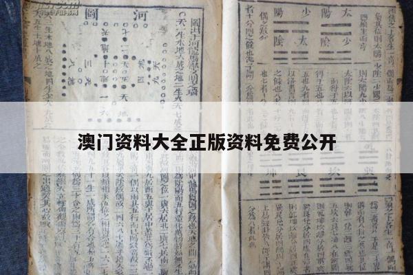 澳门资料大全正版资料免费公开